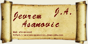 Jevrem Asanović vizit kartica
